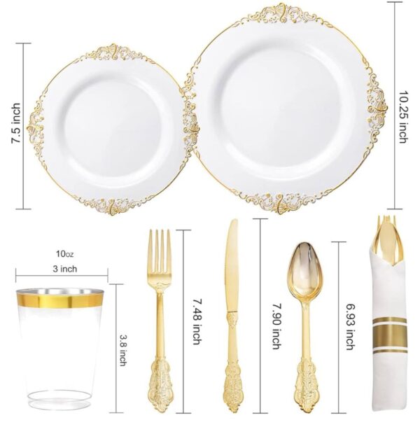 Pack Gold Sleek Modern Utensil Set - Image 2